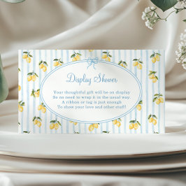 Lemon Blue Bow Italiaanse Display Shower Informatiekaartje