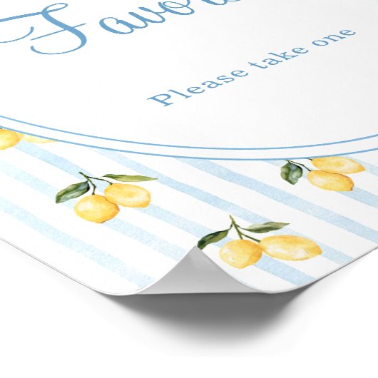 Lemon Blue Bow Italiaanse Favorieten Poster (Hoek)
