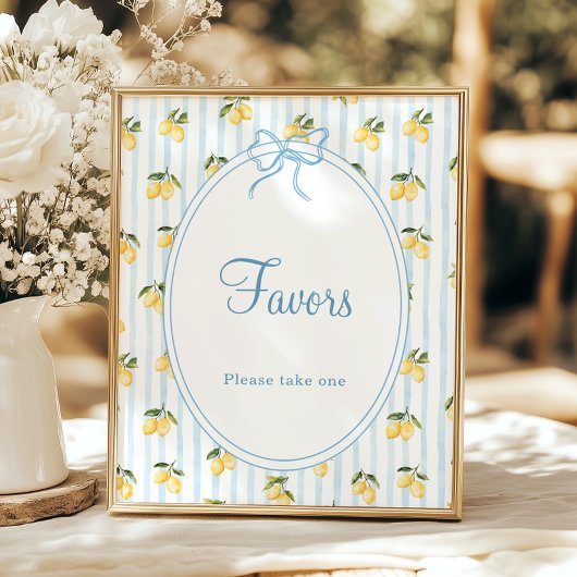 Lemon Blue Bow Italiaanse Favorieten Poster