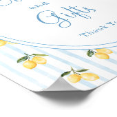 Lemon Blue Bow Italiaanse Kaarten en geschenken Poster (Hoek)