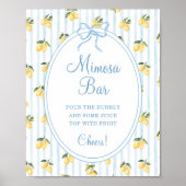 Lemon Blue Bow Italiaanse Mimosa Bar Poster (Voorkant)