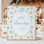 Lemon Blue Bow Italian Guess hoeveel citroen drupp Poster