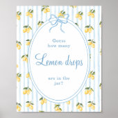 Lemon Blue Bow Italian Guess hoeveel citroen drupp Poster (Voorkant)