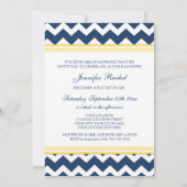 Lemon Blue Chevron Bat Mitzvah Kaart (Achterkant)