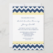 Lemon Blue Chevron Bridal Lunch Invitation Cards Kaart (Achterkant)