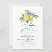 Lemon Blue Citrus Fruit Summer Baby shower Kaart (Voorkant)