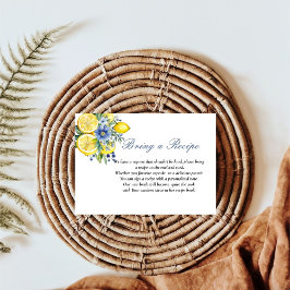Lemon Blue Floral Boek recept voor de bruid Informatiekaartje