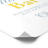 Lemon Blue Floral Citrus Mimosa Bar Sign Poster (Hoek)