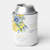 Lemon Blue Floral Citrus Vrijgezellenfeest Blikjeskoeler (Blikje Voorkant)