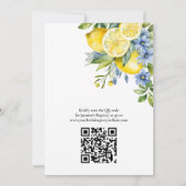Lemon Blue Floral Citrus Vrijgezellenfeest Kaart (Achterkant)