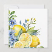 Lemon Blue Floral Citrus Vrijgezellenfeest Kaart (Achterkant)