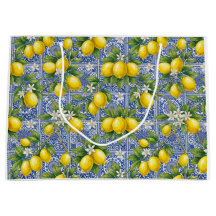 Lemon Blue Franse Landelijke Waterverftegel