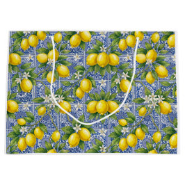 Lemon Blue Franse Landelijke Waterverftegel Groot Cadeauzakje