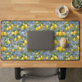 Lemon Blue French Country Watercolor Tile Bureaumat