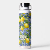 Lemon Blue French Country Watercolor Tile Waterfles (Achterkant)