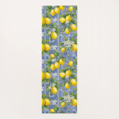 Lemon Blue French Country Watercolor Tile Yogamat (Achterkant)