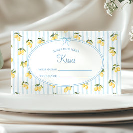 Lemon Blue Italiaans Raad eens hoeveel kussen Informatiekaartje