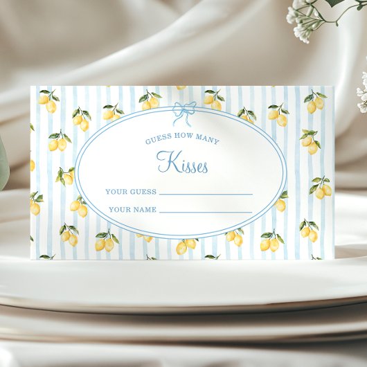 Lemon Blue Italiaans Raad eens hoeveel kussen Informatiekaartje