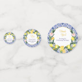 Lemon Blue Italiaans Tegels Vrijgezellenfeest Part Confetti (Achterkanten)