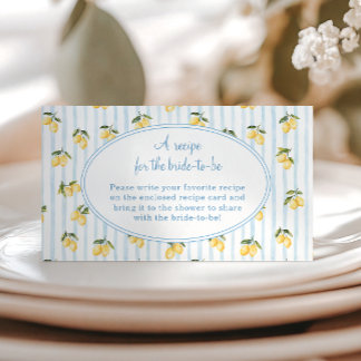 Lemon Blue Italiaans Vrijgezellenfeest Recept aanv Informatiekaartje
