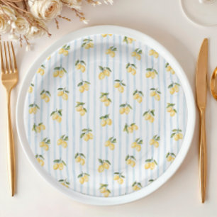Lemon Blue Italiaanse Bruidsfeest Papieren Bordje