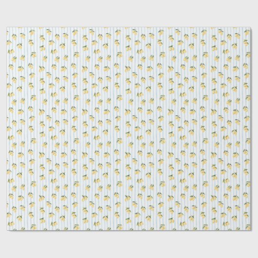Lemon Blue Italiaanse Bruiloftfeest Cadeaupapier (Vlak)