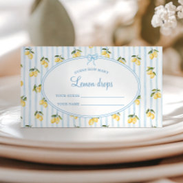 Lemon Blue Italian Guess hoeveel citroen druppels Informatiekaartje