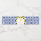 Lemon Blue Italië Tegels Dank je wel Bruidsmeisjes Waterfles Etiket (Enkel label)