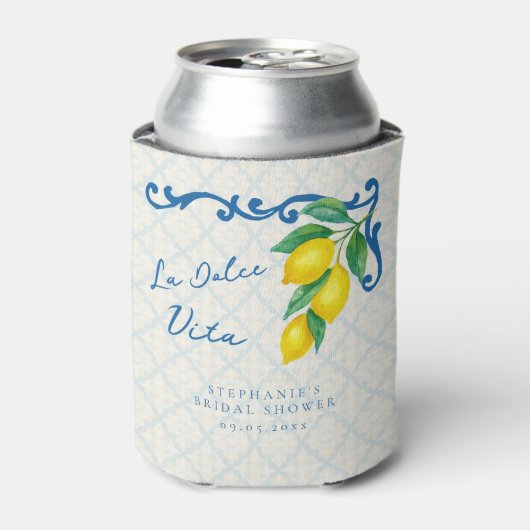 Lemon Blue La Dolce Vita Italiaans geïnspireerde b Blikjeskoeler (Blikje Voorkant)