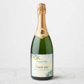 Lemon Blue Main Squeeze Bruiloftsfeest Sparkling Wijnetiket (Voorkant)
