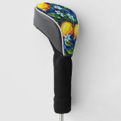 Lemon & Blue Majolica Print Driver Hoes Golfheadcover (Schuin)