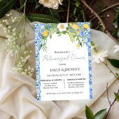  Lemon Blue Mediterranean Italian Rehearsal Dinner Kaart