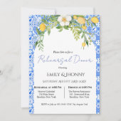  Lemon Blue Mediterranean Italian Rehearsal Dinner Kaart (Voorkant)