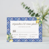 Lemon Blue Mediterranean Wedding RSVP Meal (Staand voorkant)