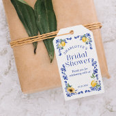 Lemon Blue Pottery Pattern Vrijgezellenfeest Harte Cadeaulabel