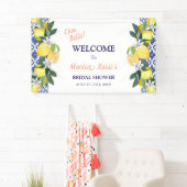Lemon Blue Tegel Ciao Bella Bruidsfeest Banner (Insitu)