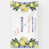 Lemon Blue Tegel Ciao Bella Bruidsfeest Banner (Verticaal)