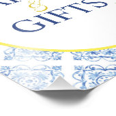 Lemon Blue Tegel Vrijgezellenfeest Kaarten en gesc Foto Afdruk (Hoek)