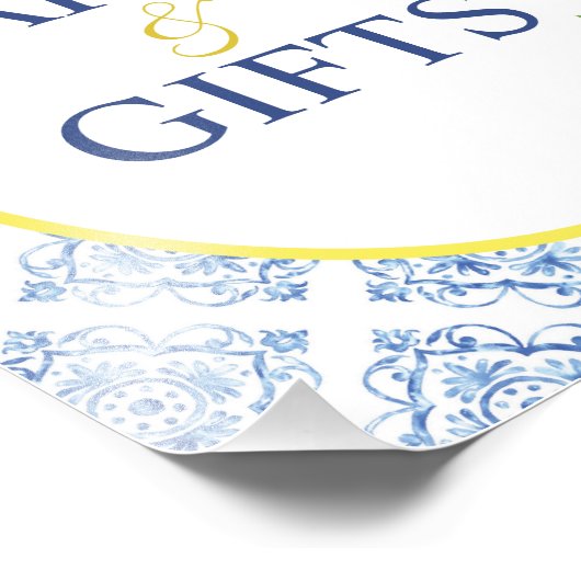 Lemon Blue Tegel Vrijgezellenfeest Kaarten en gesc Foto Afdruk (Hoek)