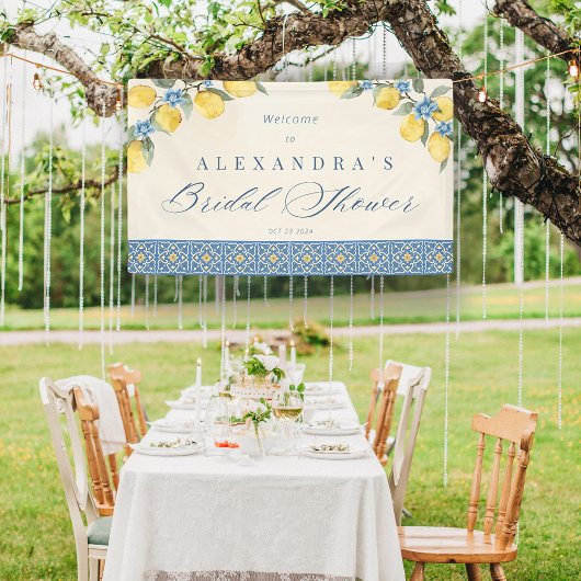 Lemon Blue Tegels Italiaans Vrijgezellenfeest Bann Spandoek