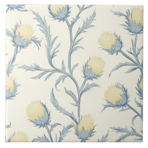 Lemon Blue Thistle Bloemen Patroon Tegeltje