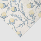 Lemon Blue Thistle Bloemen Patroon Tissuepapier (Detail)