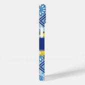 Lemon Blue Tile Backsplash Monogram Case-Mate iPhone Case (Achterkant / Rechts)