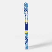 Lemon Blue Tile Backsplash Monogram Case-Mate iPhone Case (Achterkant / Links)