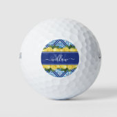 Lemon Blue Tile Backsplash Monogram Golfballen (Voorkant)
