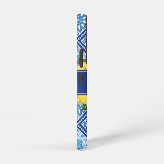 Lemon Blue Tile Backsplash Monogram Samsung Galaxy Hoesje (Rechterkant)