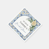 Lemon Blue Tile Custom Citrus Vrijgezellenfeest Servet (Hoek)