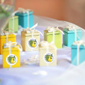 Lemon & Blue Toile filigraan Elegant Ronde Sticker