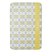 Lemon Blue Watercolor French Country Name Monogram Badmat (Voorkant Verticaal)