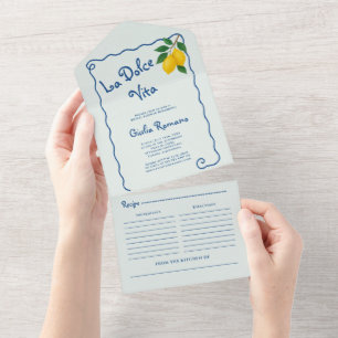 Lemon Blue Whimy Lijst La Dolce Vita Vrijgezellenf All In One Uitnodiging